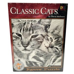 Classic Cats Poppa Puss 500 Piece Jigsaw Puzzle David McEnery Buffalo Games NIB